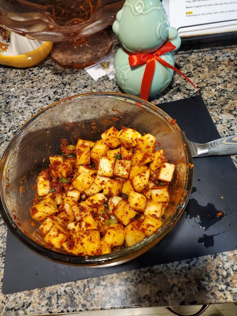 Cubed radish kimchi Kkakdugi 깍두기