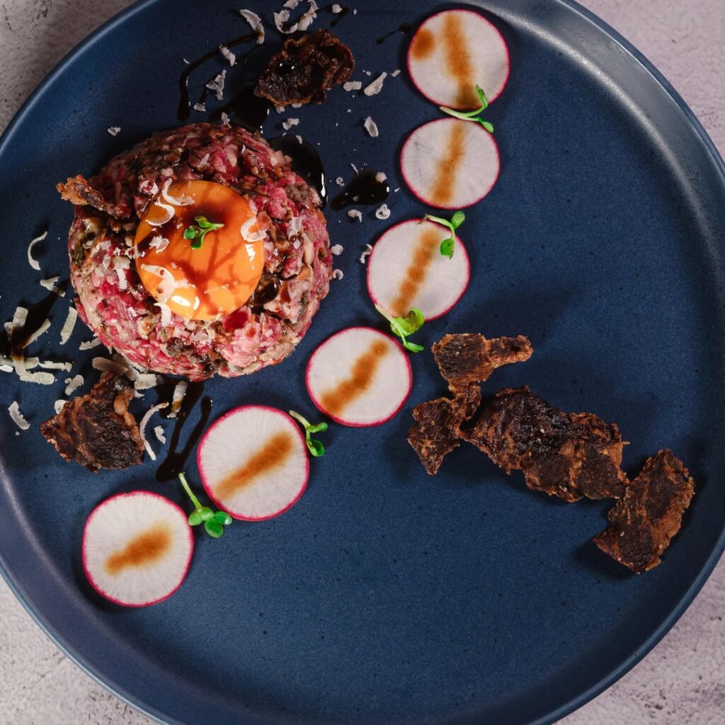 Beef tartare.