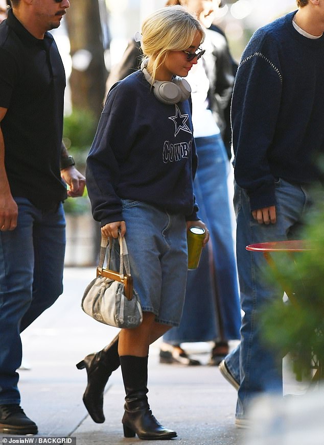 On Thursday, she was able to catch a breath of fresh air and downtime, exuding a casual air as she headed into the West Village eatery