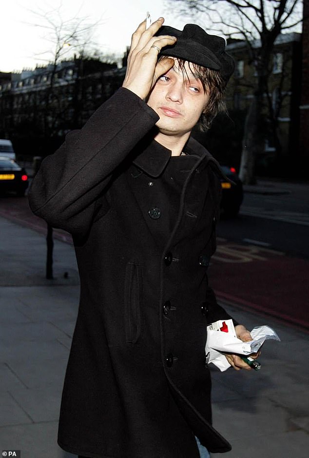 Doherty is seen here outside Thameside Magistrates' Court east London in April 2012 after admitting possession of heroin, crack cocaine, morphine and cannabis