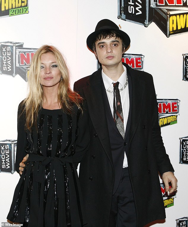 Kate Moss and Pete Doherty are pictured arriving at the Shockwaves NME Awards at Hammersmith Palais, west London, in March 2007 - they split in summer that year