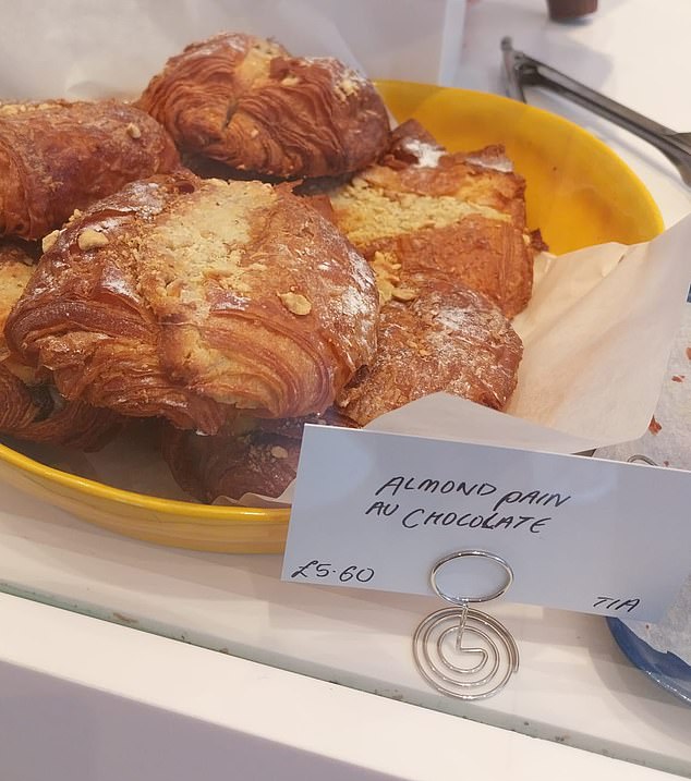 Over at Ottolenghi in Richmond, Surrey, a pain au chocolate will set customers back £5.60...ensuring there's little change from £10 if you also have a coffee