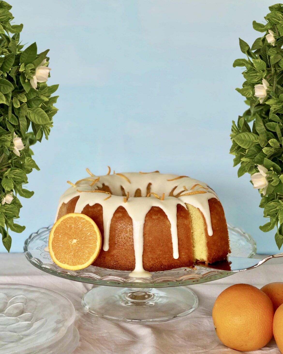 Orange poundcake w/cream cheese drizzle