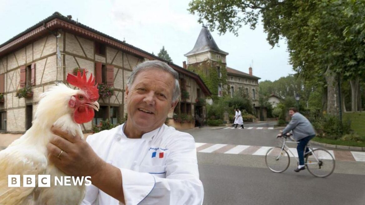 World’s oldest Michelin-starred restaurant loses a star Georges Blanc pictured with a rooster outside his eponymous restaurant in 2011