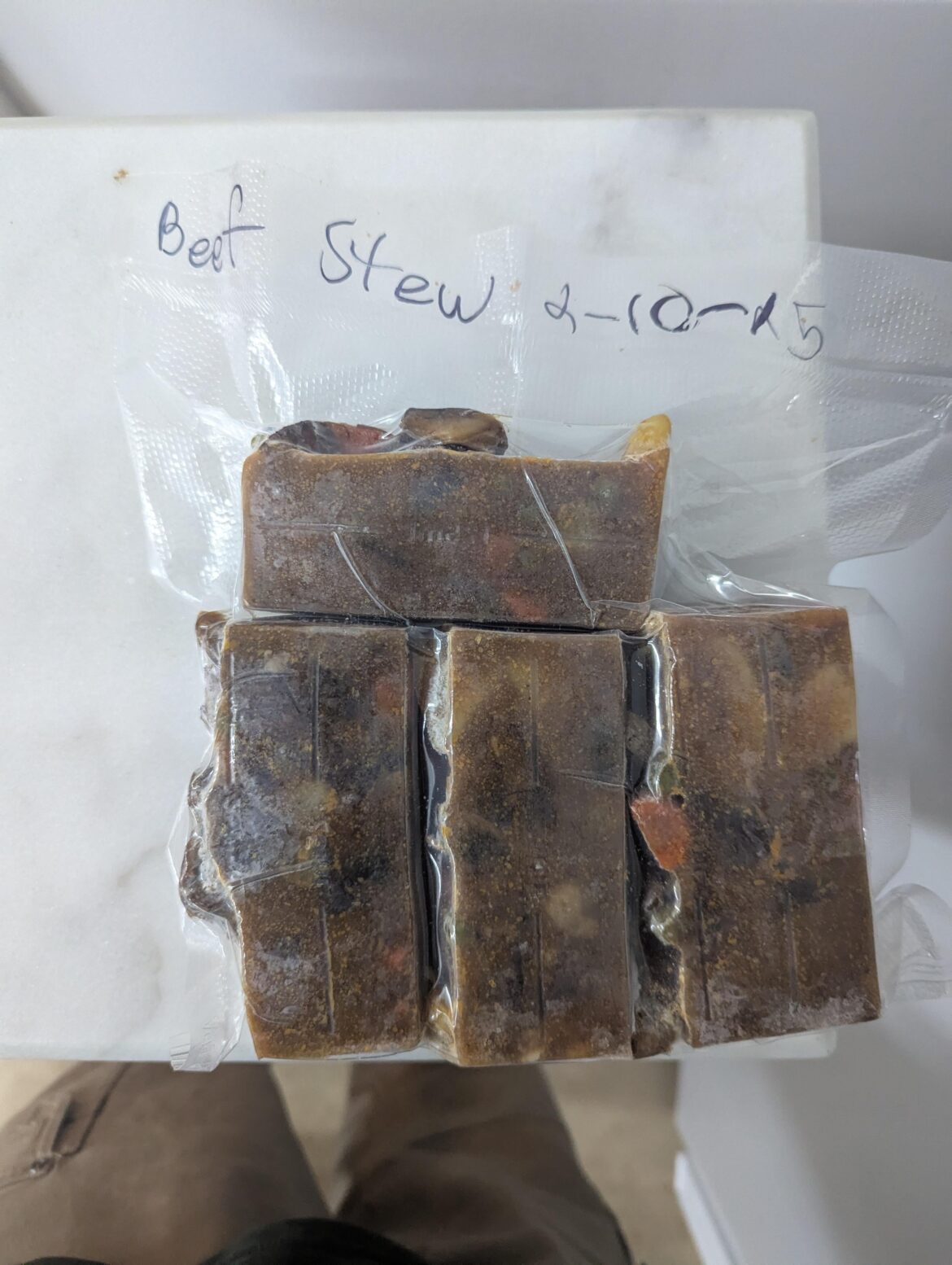 All American beef stew. 4 cups for 4 people.