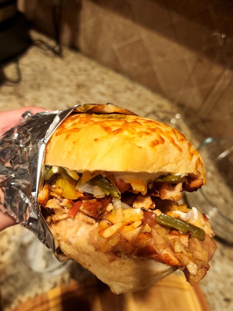 Tortas are in the same family as sandwiches correct? Here's a lovely grilled chicken torta(the nopales salad made it!