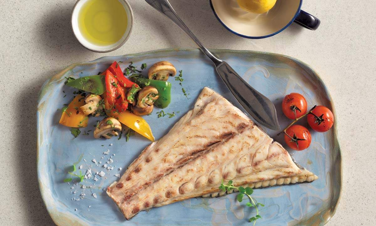 Roasted Kranios with Seasonable Vegetables