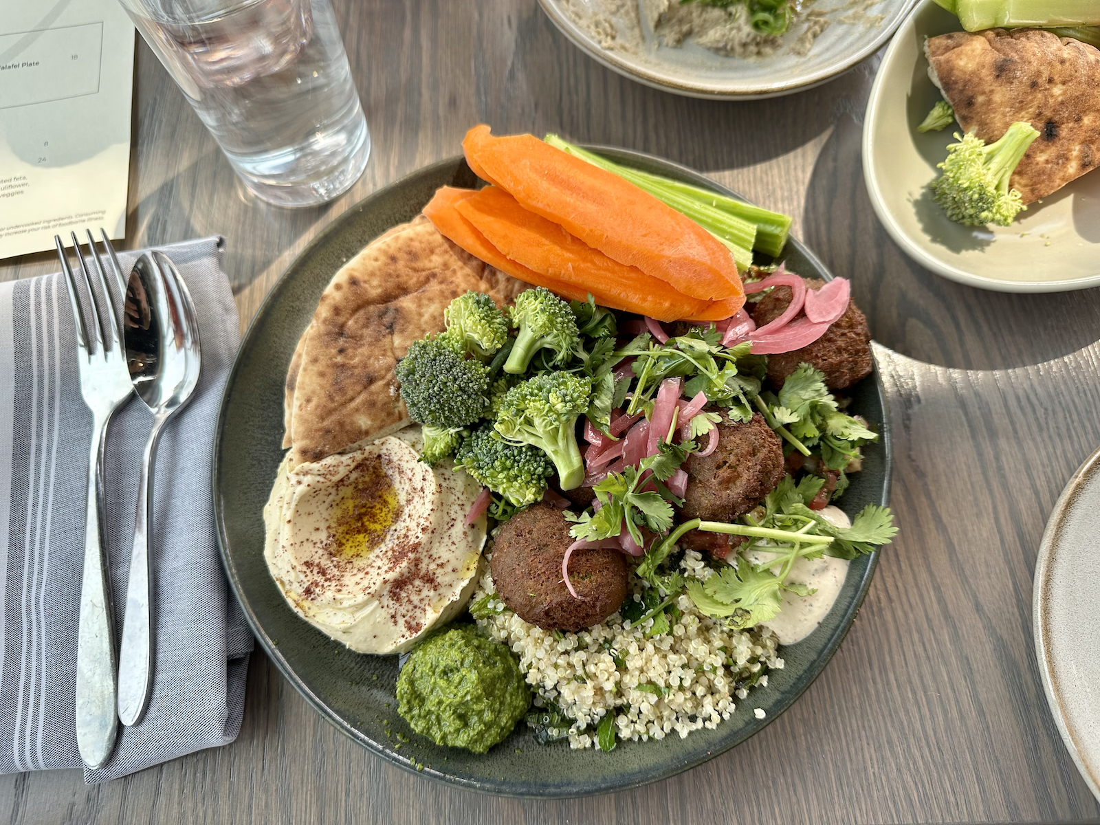 A falafel plate at Mediterranean restaurant Boychik