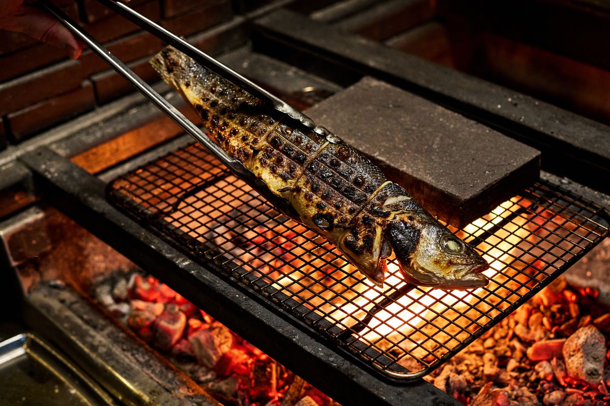 Zaytinya’s whole-grilled dry-aged branzino.