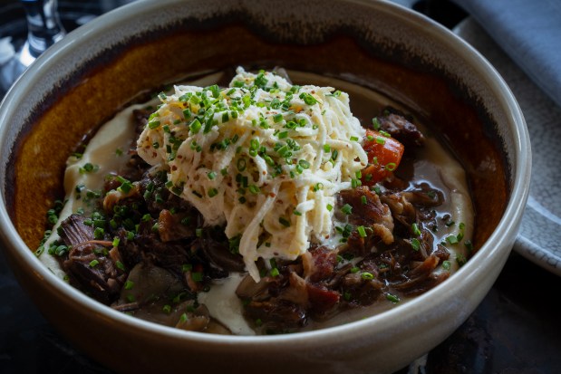 Beef bourguignon at Petite Vie in Western Springs on Feb. 13, 2025. (E. Jason Wambsgans/Chicago Tribune)