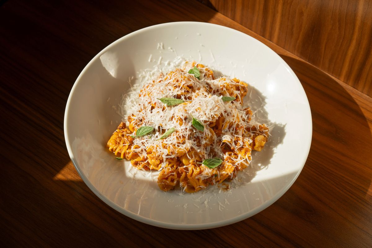 Spiced lamb bolognese radiatore at Attagirl.