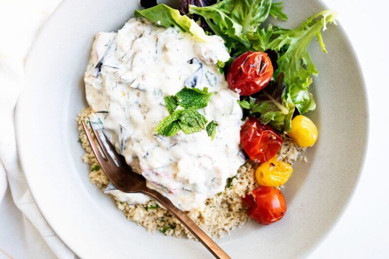 Mediterranean Grilled Eggplant Salad