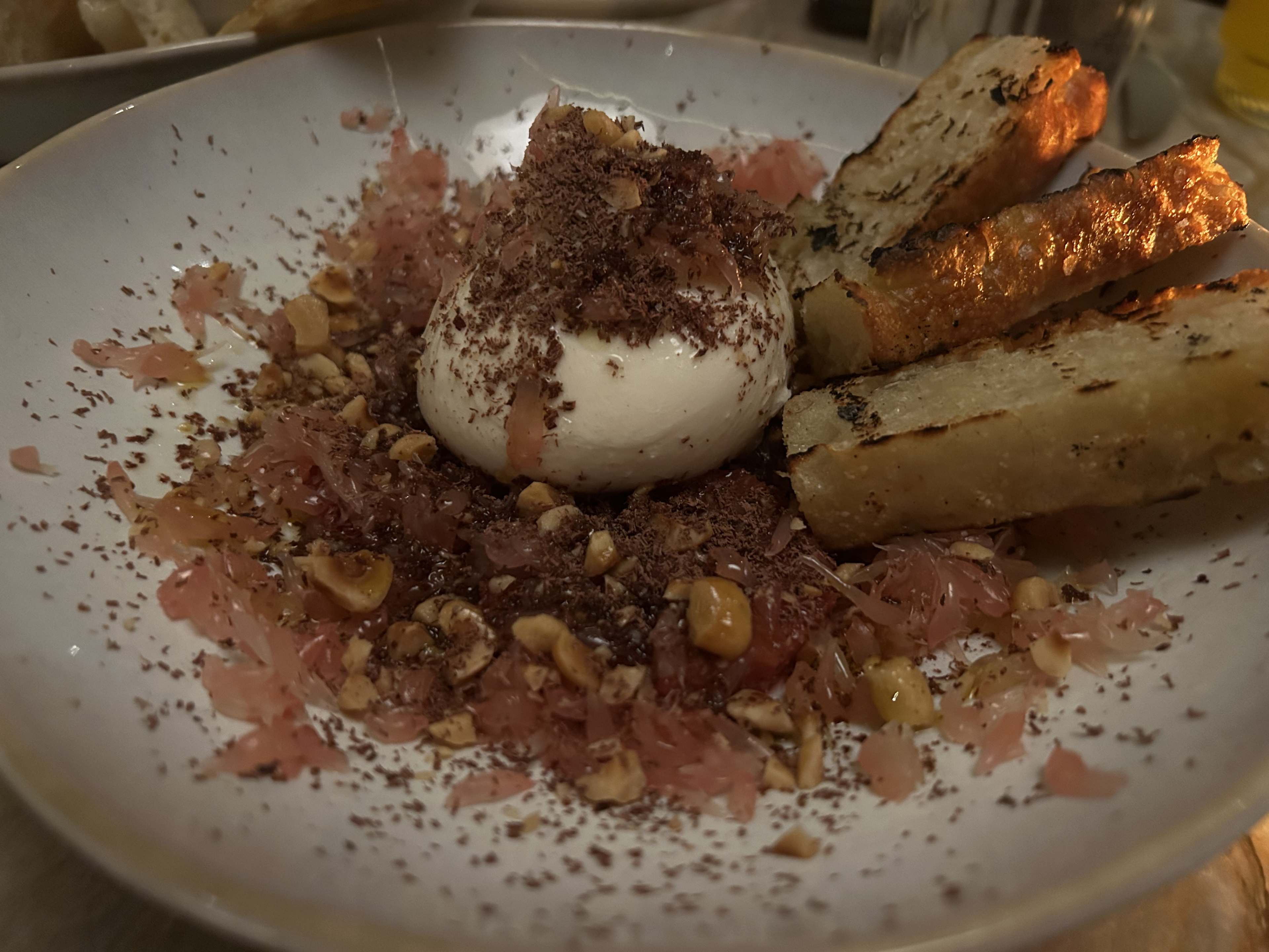 This is the burrata dish from Bastia.