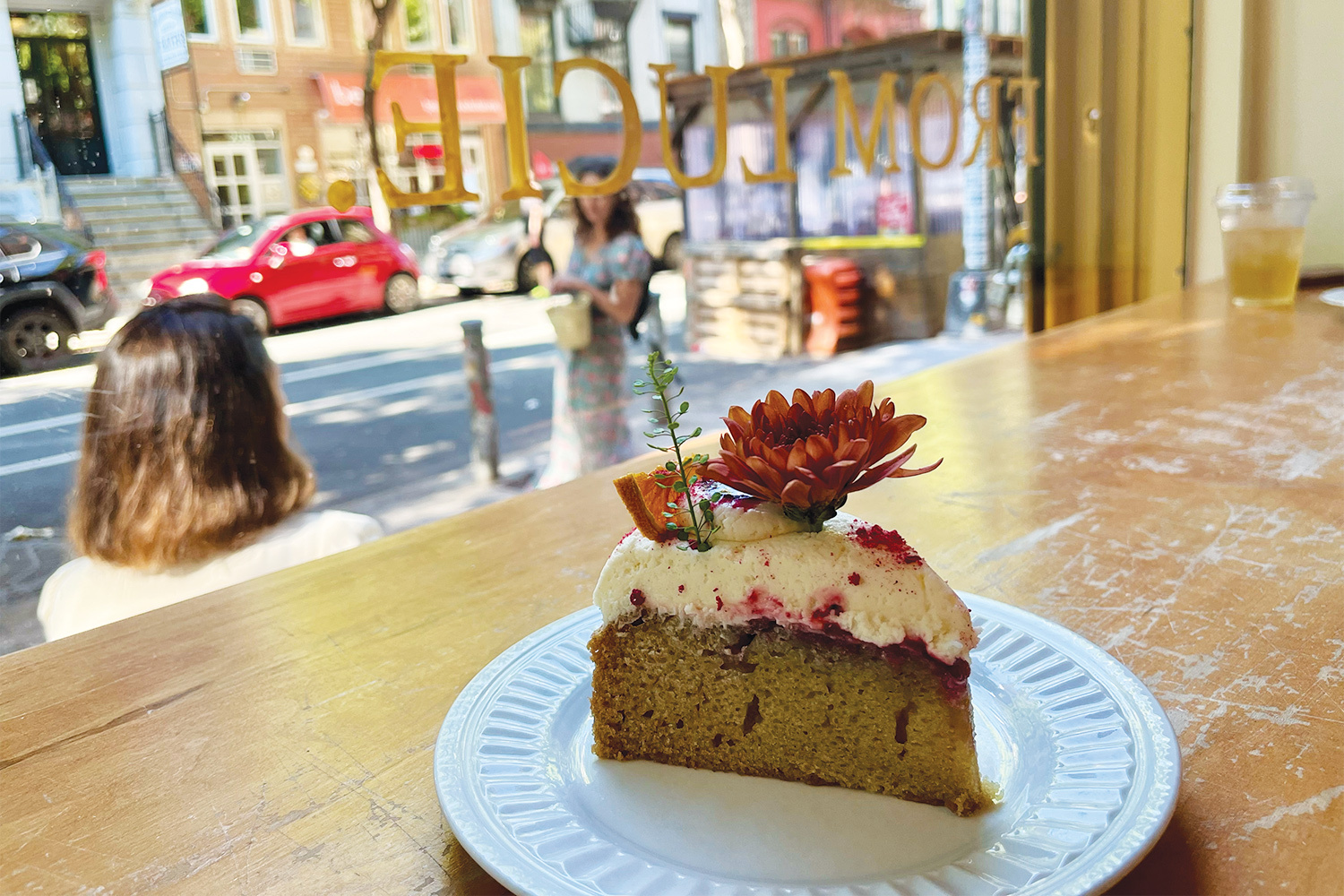 A slice of cake from From Lucie.