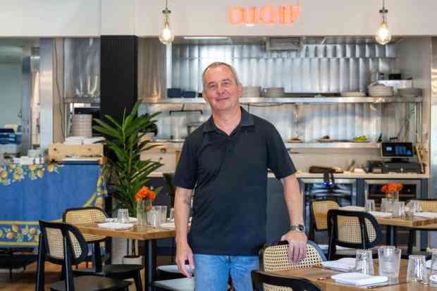 Restaurateur Nicolas Fanucci at his Deux Bistro in Woodland Hills...
