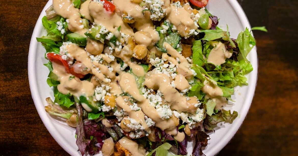 Tahini cucumber feta salad at Gusto Tahini cucumber feta salad at Gusto