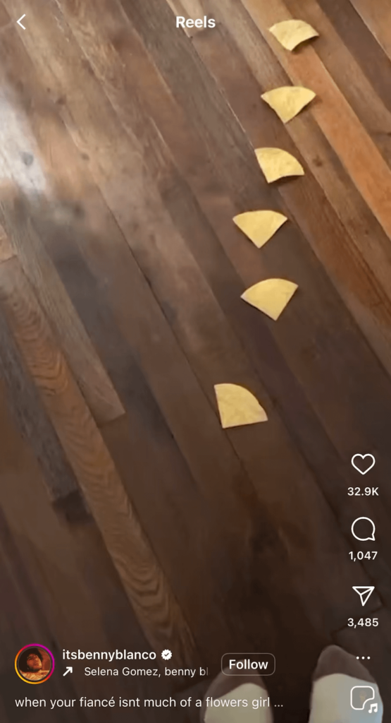 Benny Blanco surprises Selena Gomez with a bathtub full of queso cheese dip for Valentine’s Day: “When your fiancée isn’t much of a flowers girl…”