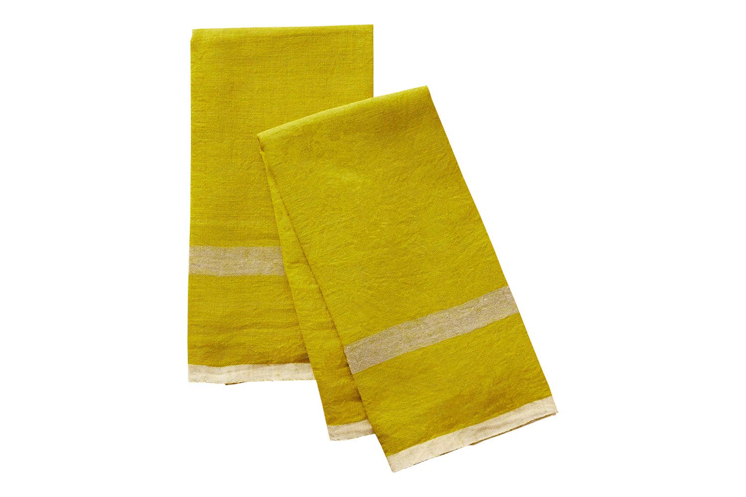 Pottery Barn Caravan Laundered Linen Stripe Tea Towel