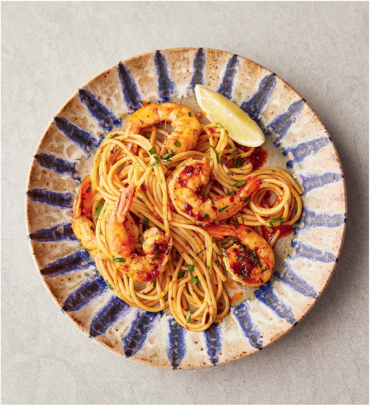 Prawn spaghetti. (David Loftus)