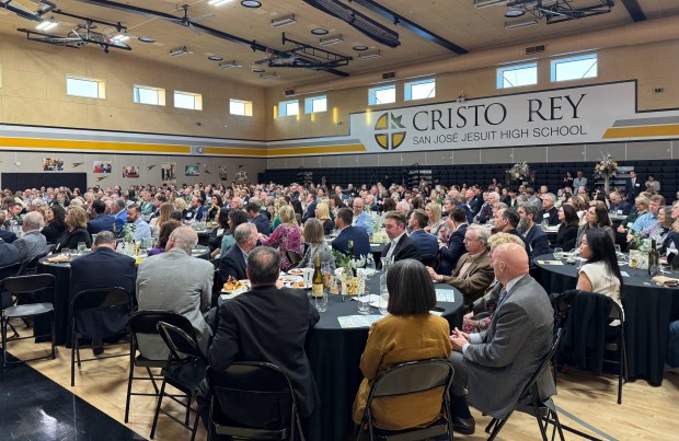 Nearly 500 people attended Cristo Rey San Jose's annual Rey of Hope fundraiser, which was held at the Jesuit school's campus on East Santa Clara Street on Thursday, March 20, 2025. (Sal Pizarro/Bay Area News Group)