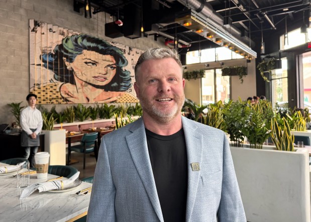 Dave Mulvehill, chief of operations for Nuvo Hospitality Group, stands in the main dining room of The Pressroom, the group's newest restaurant in downtown San Jose, on Friday, March 21, 2025. The restaurant's grand opening is scheduled for Thursday, March 27, 2025. (Sal Pizarro/Bay Area News Group)