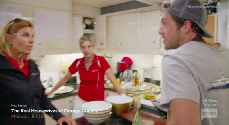 Captain Sandy and Adam on Below Deck Med