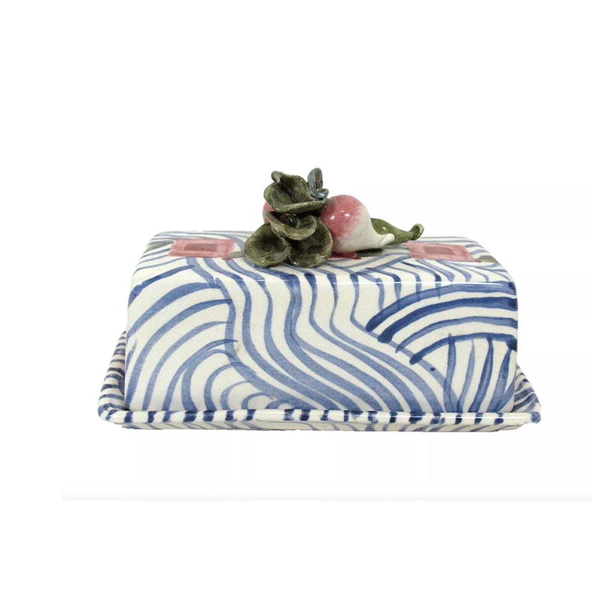 Leslie Kanter Majolica Butter Dish.