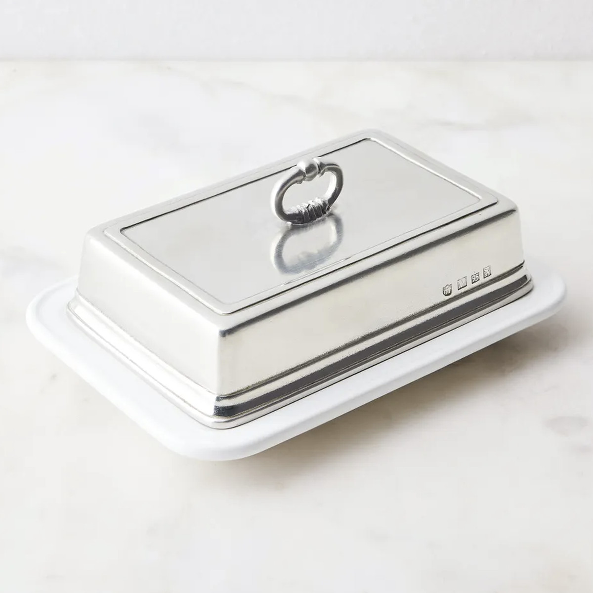 Match Pewter Convivio Double Butter Dish.