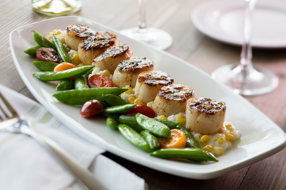 Healthy French Food – The Healthiest French Cuisine Sea Scallops and green beans healthy French Cuisine