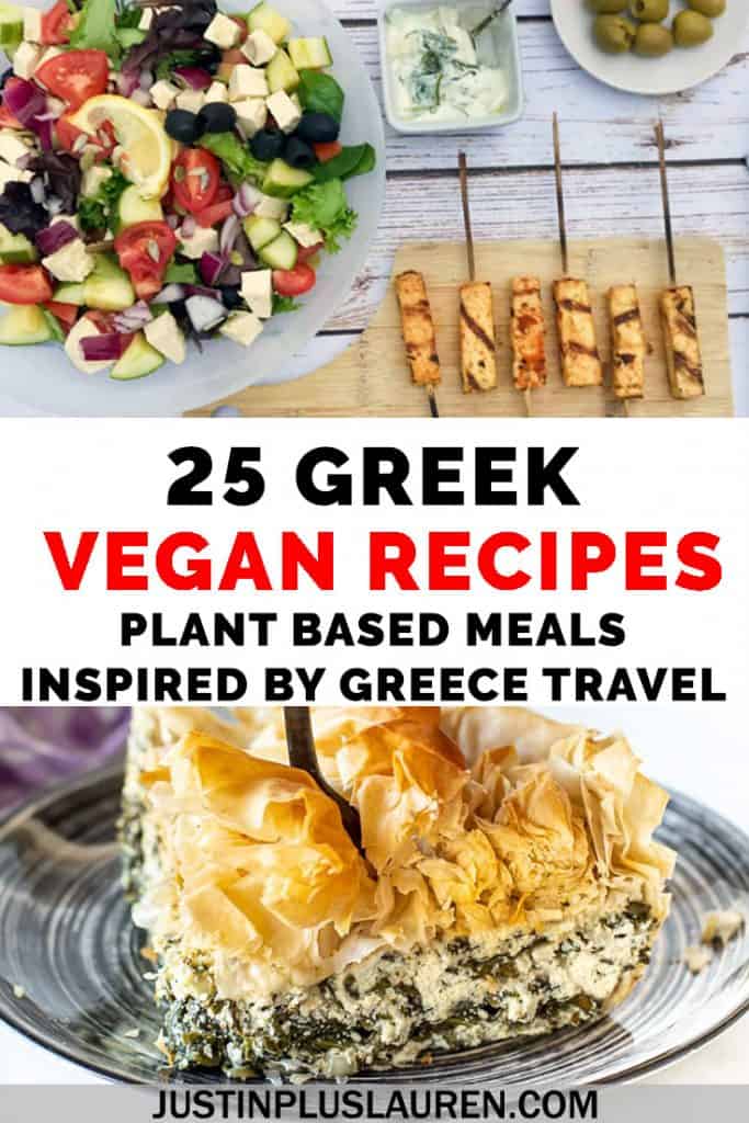 Let's bring a little taste of Greece to our home kitchens! These vegan Greek recipes are inspired by traditional Greek food, and they're 100% plant-based. Let's cook vegetarian and vegan Greek food! There are 25 Greek recipes here, inspired by travels to Greece. #Greece #Greek #Food #Recipes #Vegan