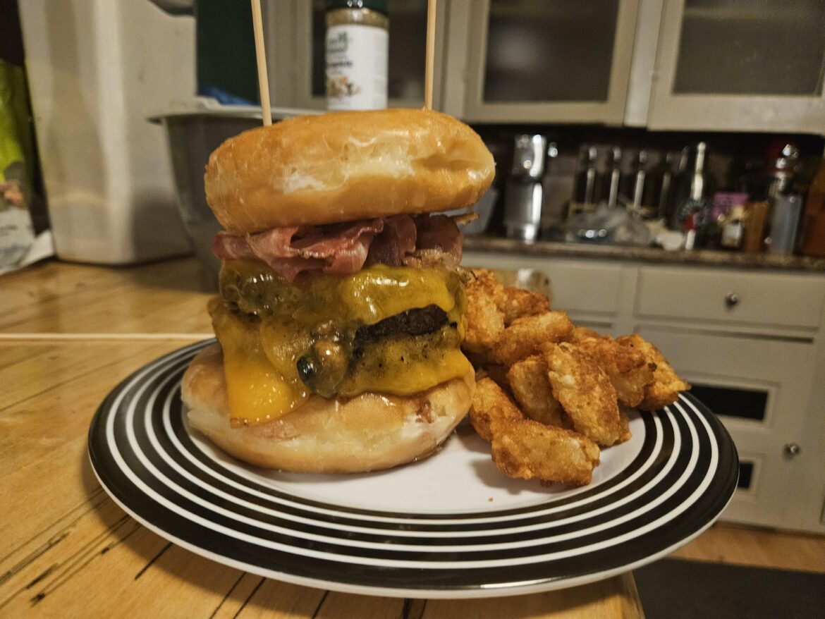 Tried making some Luther burgers tonight