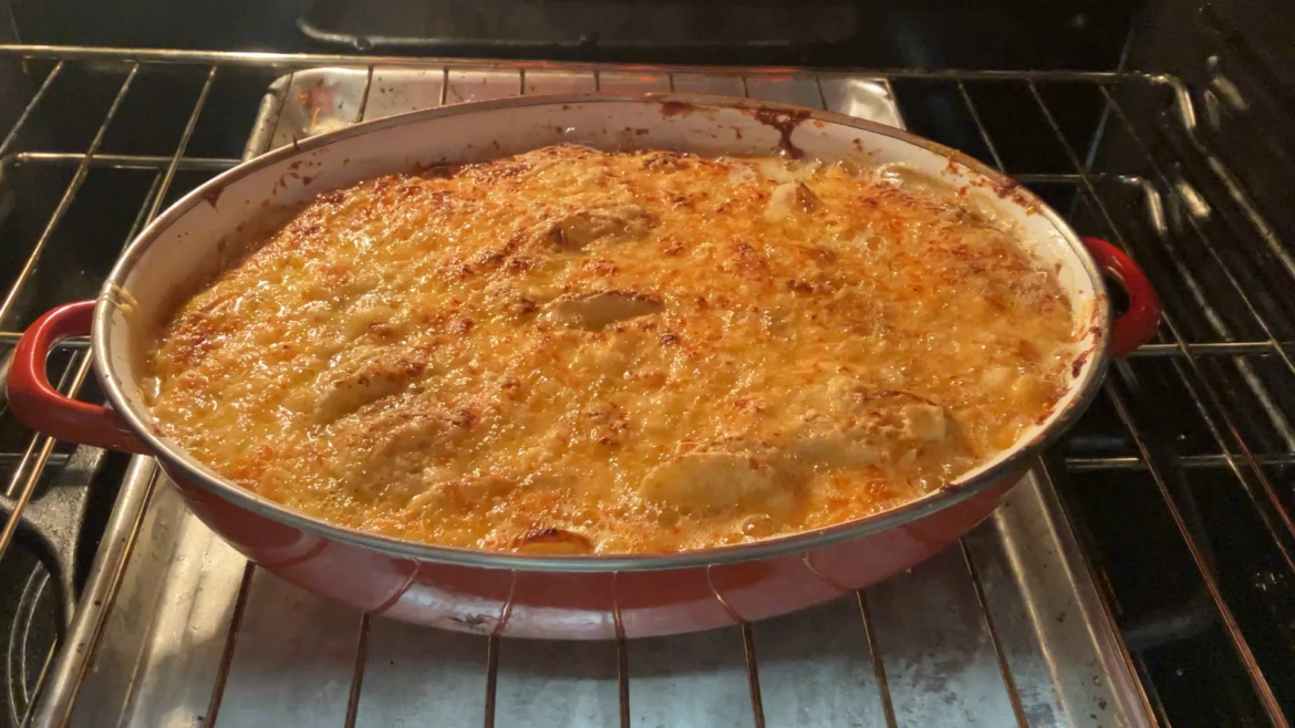 Last post today… promise. These taters were coated with the first part of the cheese sauce I made, then a thin layer of microplaned parm. I blended Cavatappi with this sauce l with the leftover amount. Not bragging, yet I’m pretty sure I can cut God now.