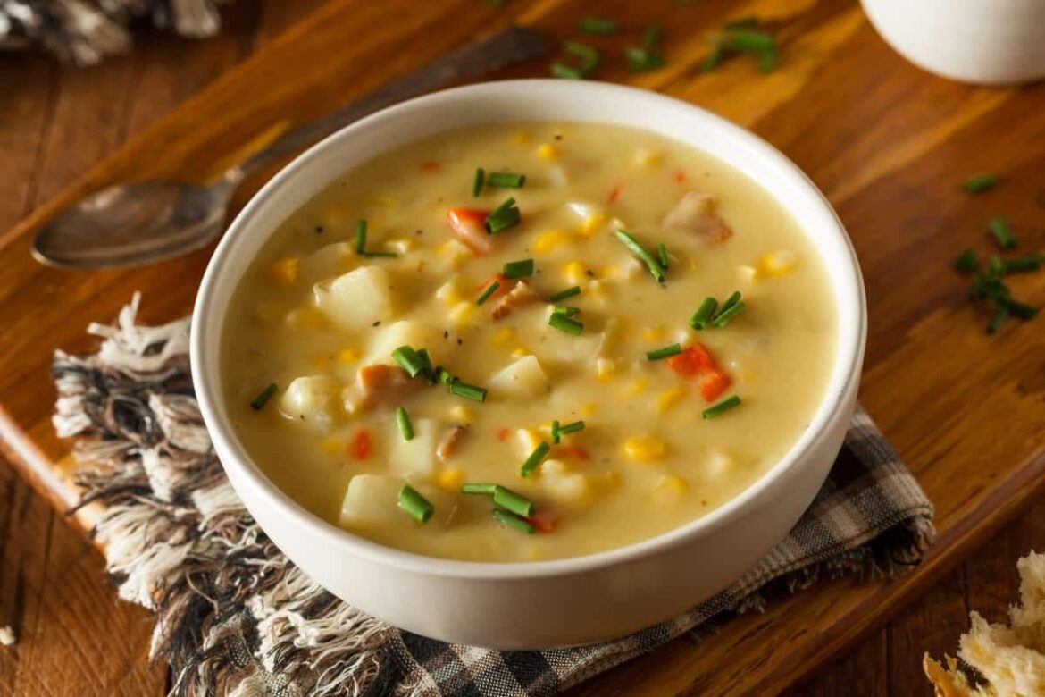 Spicy Corn Chowder Soup With Sausage