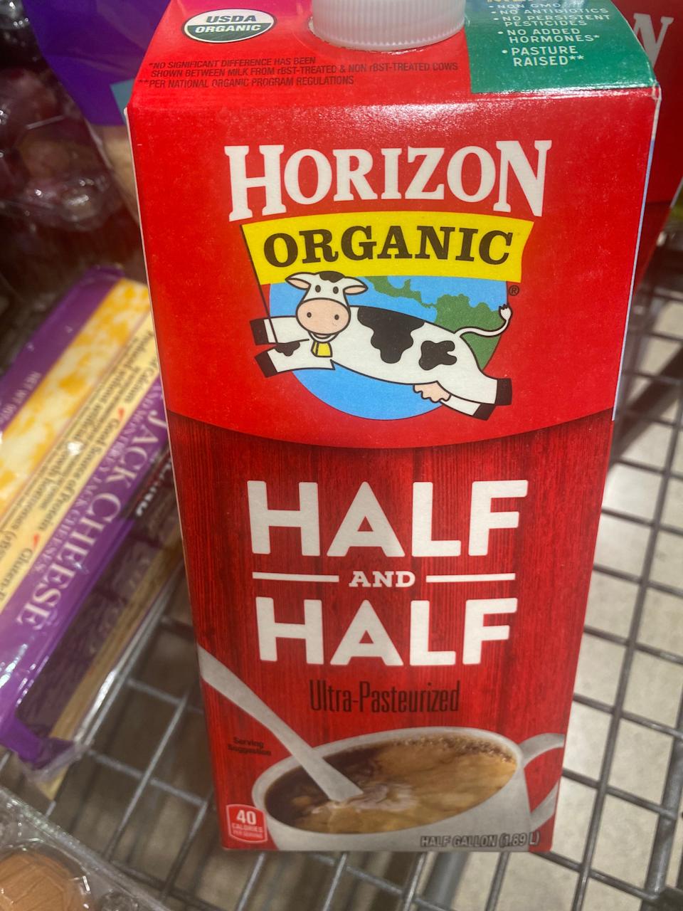 horizon organic half and half carton at costco 