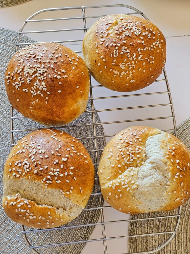 Maybe not impressive, but I made these gluten free burger buns. My mom's first burger after her celiac diagnosis 5 years ago 🥹
