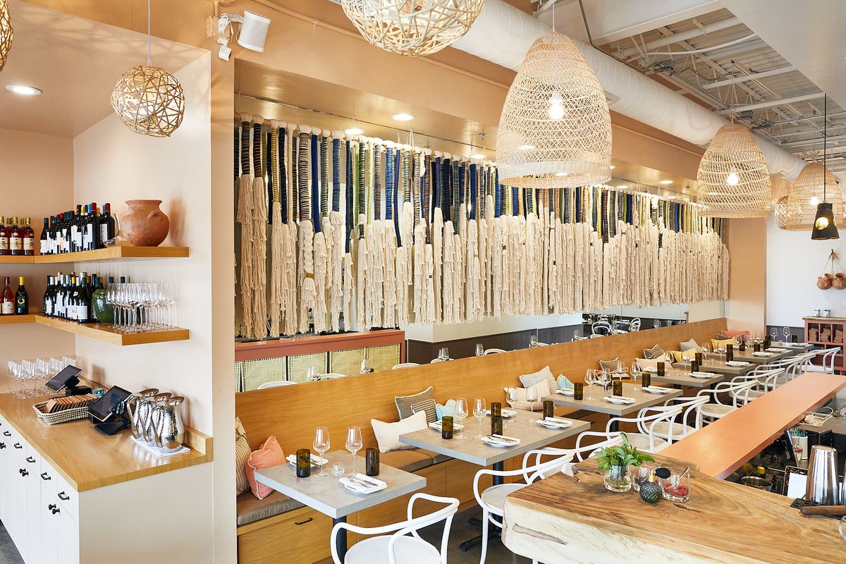 A restaurant dining room.