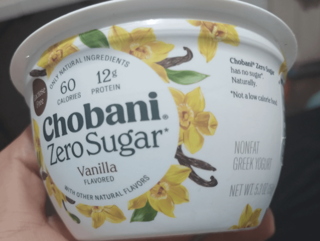 My snack today. Odd they have to specify it's not a low calorie food but to me it seemed like a good deal