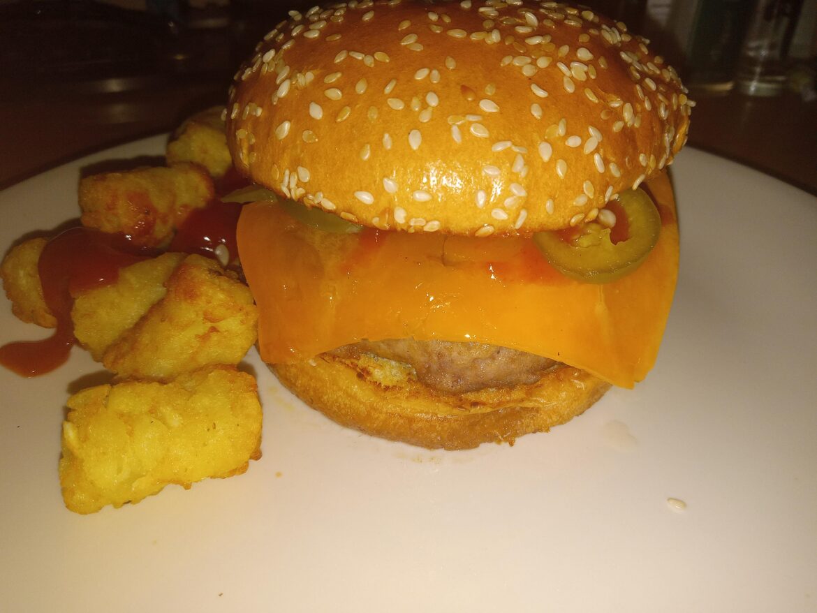 Homemade mustard,ketchup ,pickles and jalapeño.