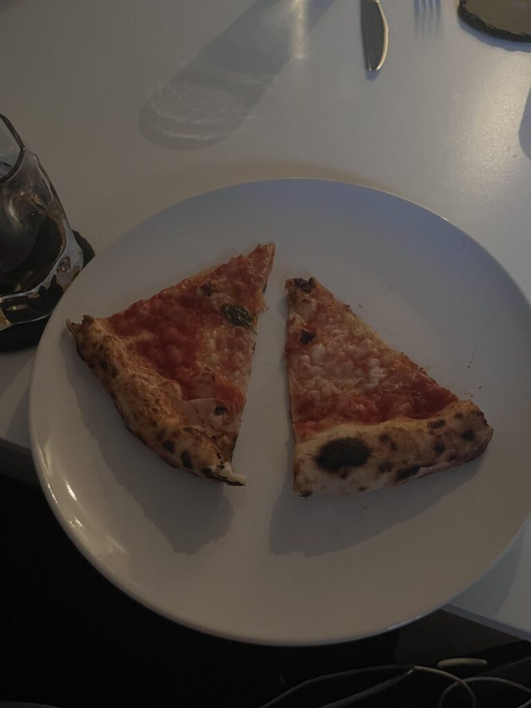 Calories in these slices of pizza with no cheese?