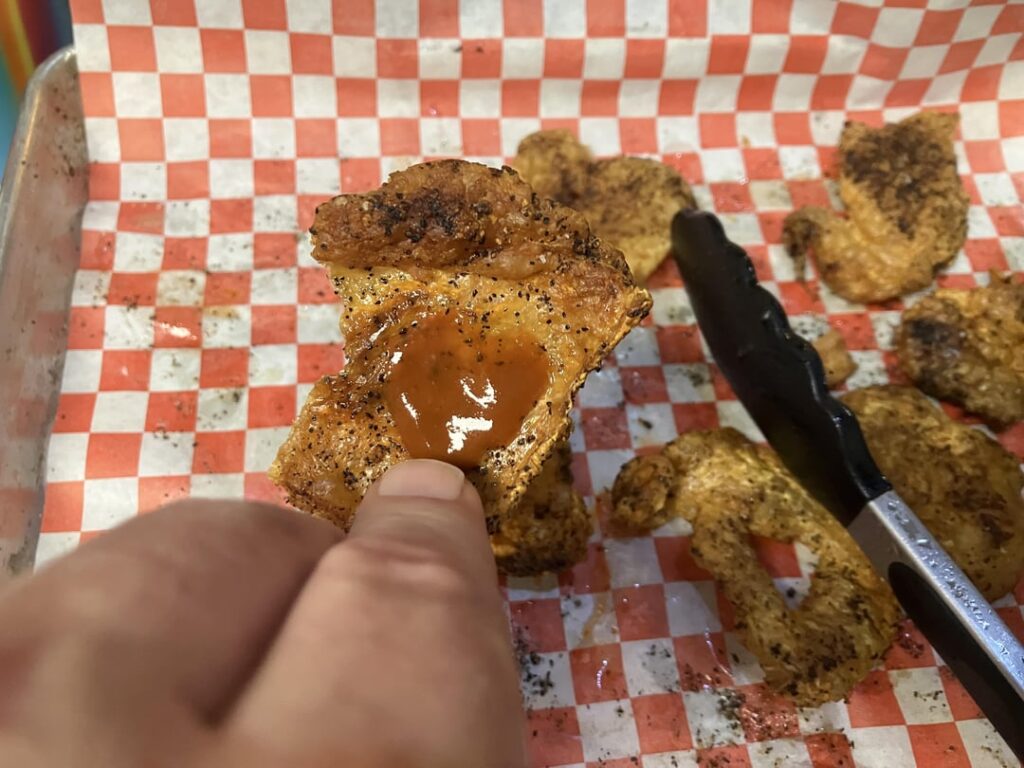 I got a little sideways last night end ended up making chicken skin chips.