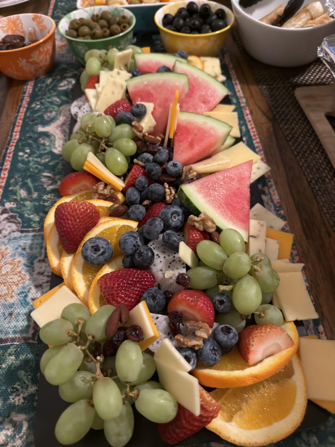 My first (rather fruity) charcuterie board 🍓🍊🍉