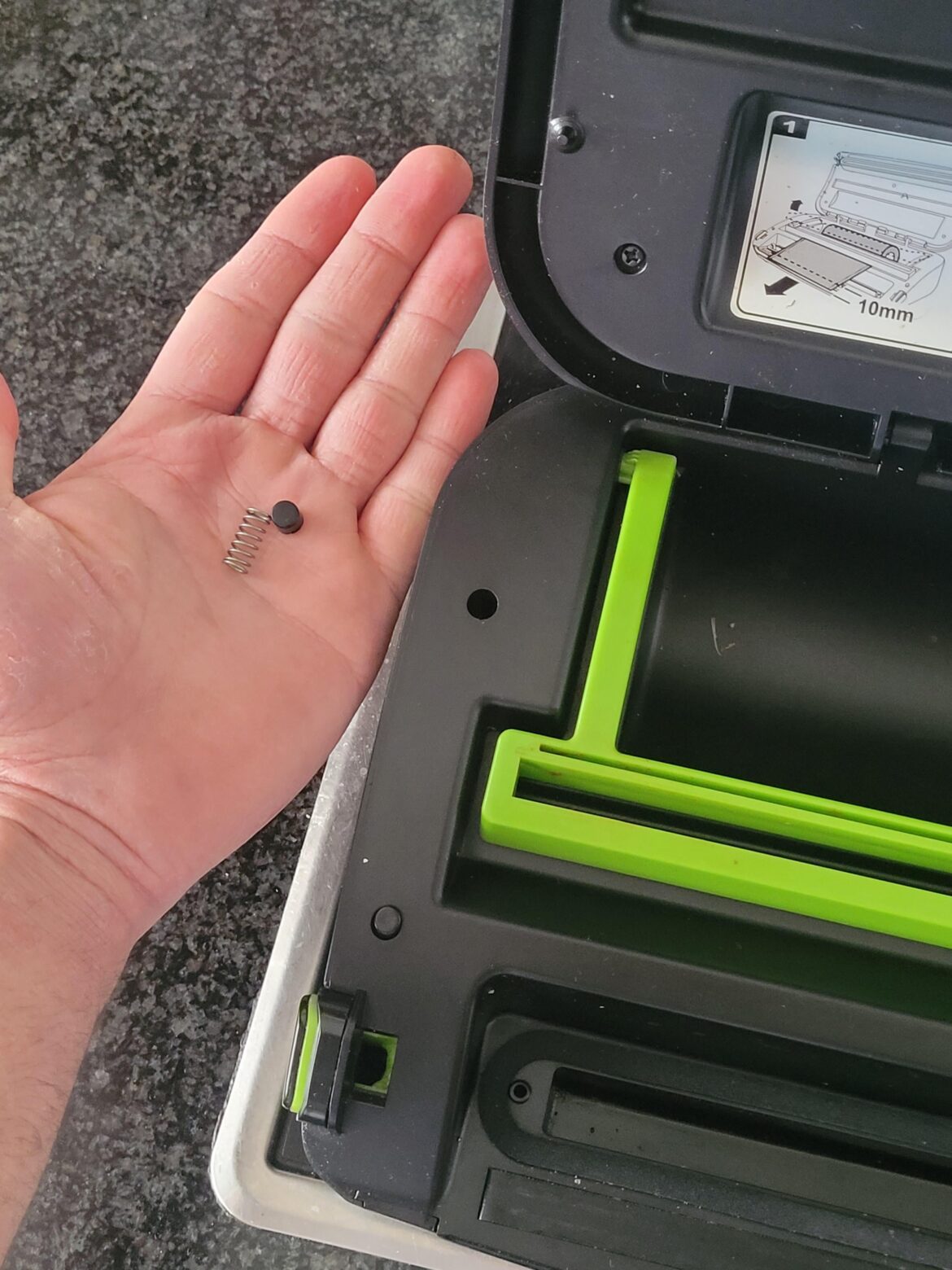 The button fell off of my FoodSaver