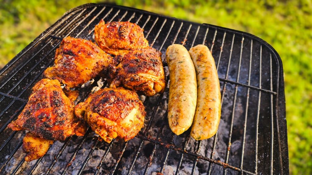 Pollo Asado and Boudin on Mesquite Charcoal