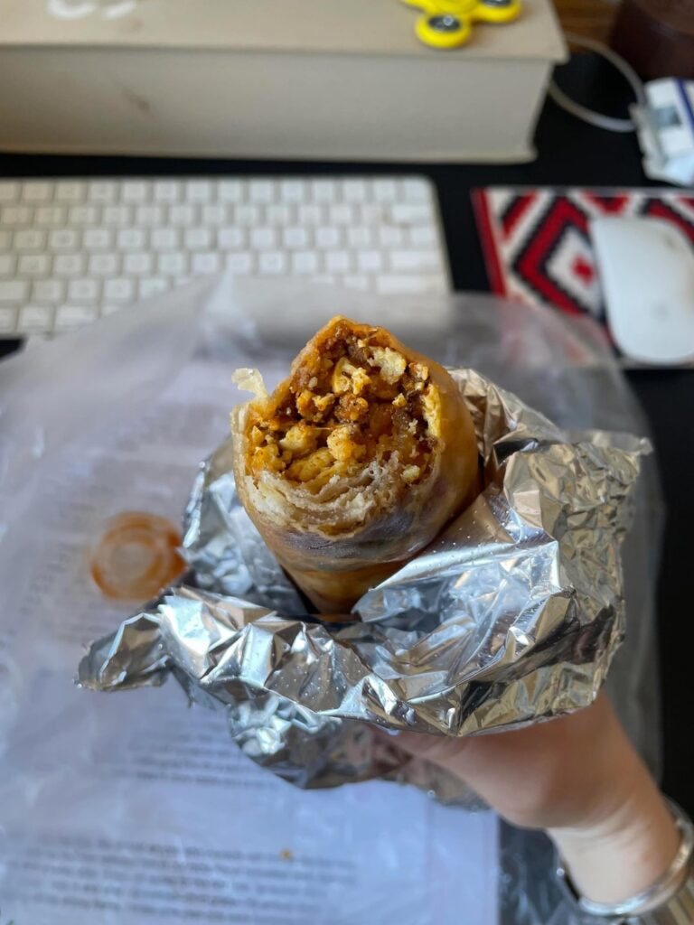 Estimating chorizo breakfast burrito