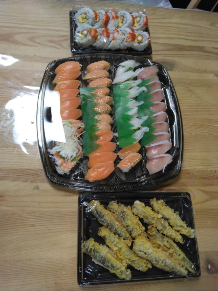 My husband bought sushi for dinner