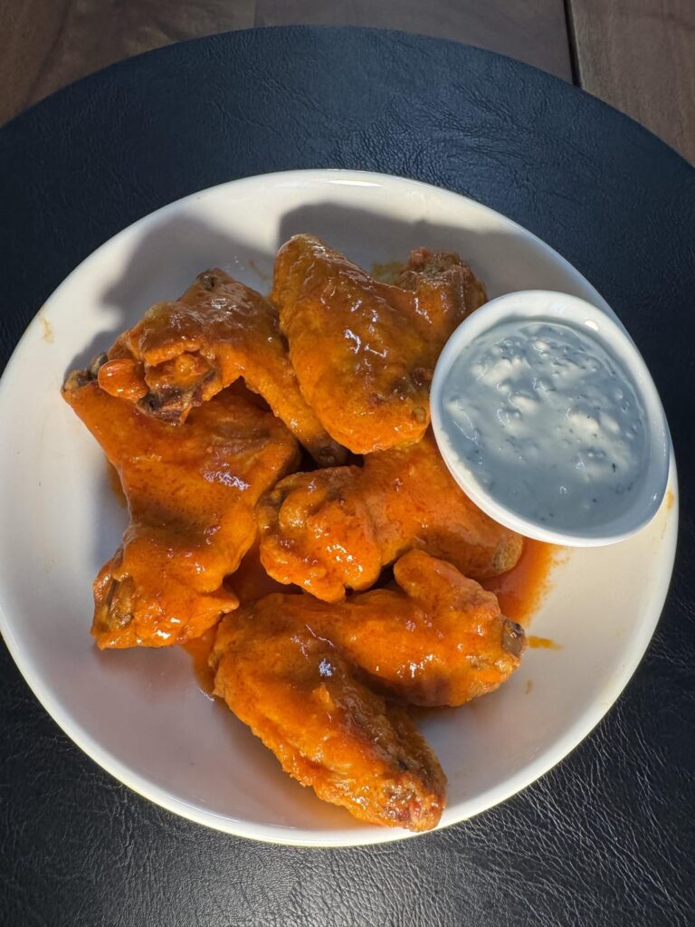 Tonights menu...Franks Hot and Blue Cheese