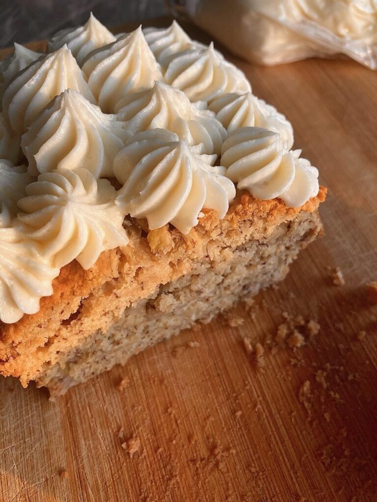 Cream Cheese Frosted Banana Cheesecake Bread I made...