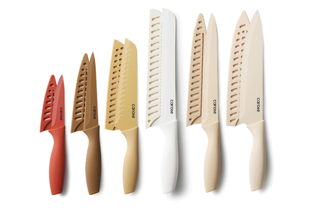 A group of knives with different handles