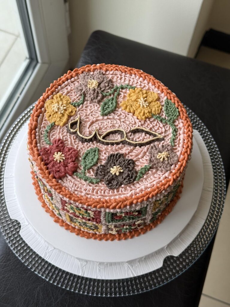 I designed and made a crochet cake! 🧶