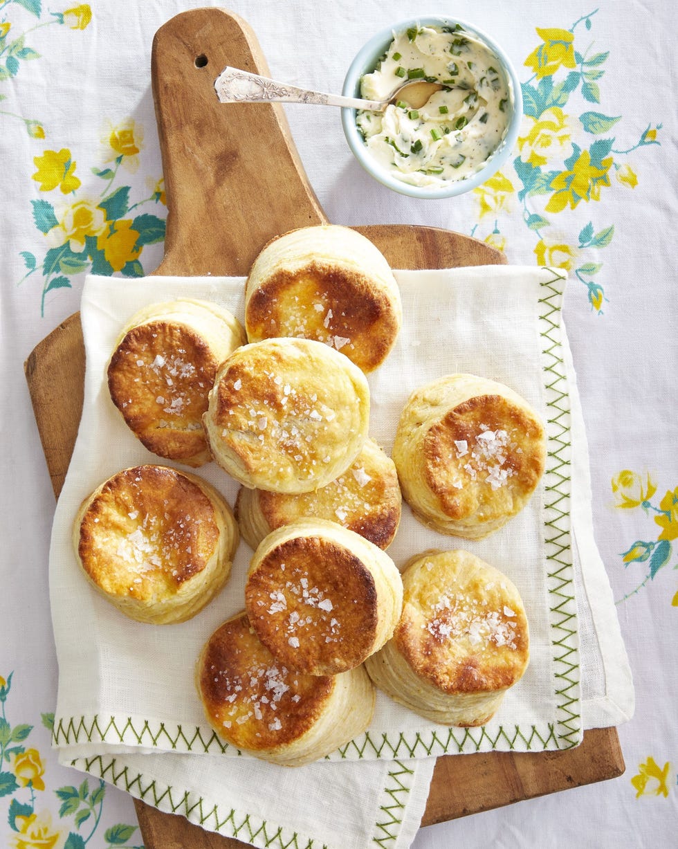 cornmeal butter biscuits with chive butter